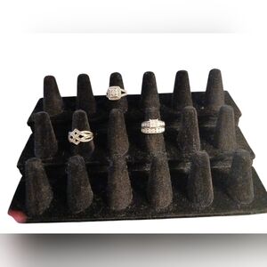 NWT Tiered Ring Holder. Holds 18 rings.   Black Velvet
